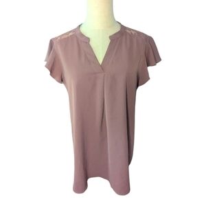 Gaharu Lacy Mauve Blouse Top Medium